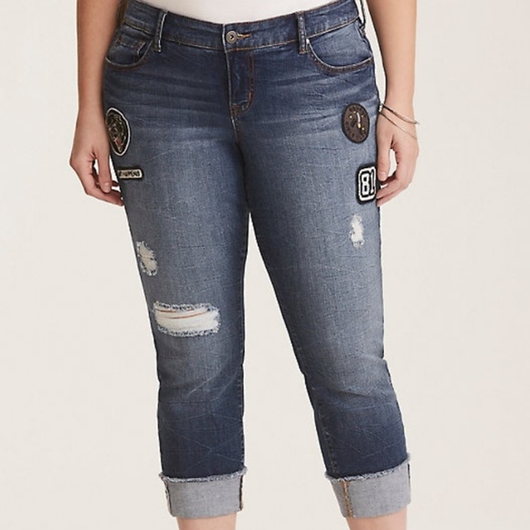 SOLD!!! Torrid Size 14 Boyfriend Crop Jeans - Picture 2 of 8
